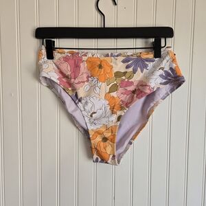 Cupshe Nwt Medium Floral Multicolor Hi Rise Bikini Bottoms